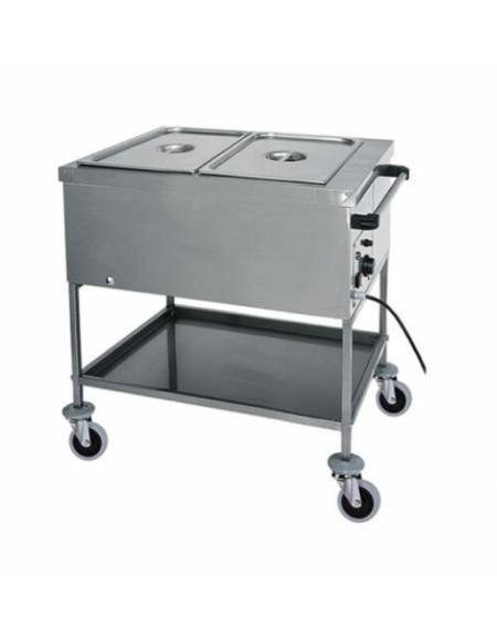 Carrello termico in acciaio inox con resistenza a secco 1x1/1 GN (senza acqua) cm 56x65x85h