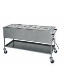 Carrello termico in acciaio inox con resistenza a secco 4x1/1 GN (senza acqua) cm 148x65x85h