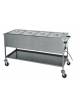 Carrello termico bagnomaria - temperatura +30° +90°C - CAPACITA' 4 BACINELLE GN 1/1 - potenza 2kw/h - cm 148x65x85h