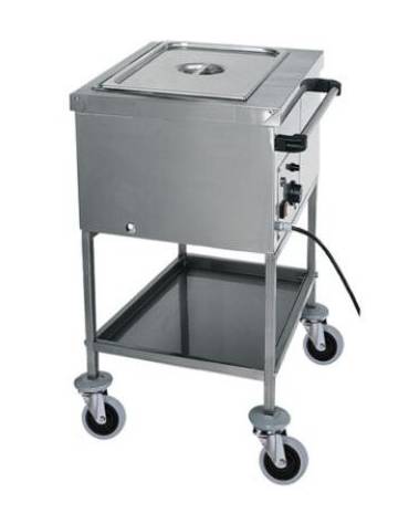 Carrello termico in acciaio inox con resistenza a secco 1x1/1 GN (senza acqua) cm 56x65x85h