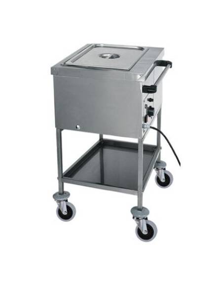 Carrello termico in acciaio inox con resistenza a secco 1x1/1 GN (senza acqua) cm 56x65x85h