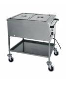 Carrello termico in acciaio inox con resistenza a secco 2x1/1 GN (senza acqua) cm 84x65x85h