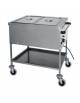 Carrello termico in acciaio inox con resistenza a secco - temp. +30° +90°C - 2XGN 1/1 - potenza 1kw/h - cm 84x65x85h