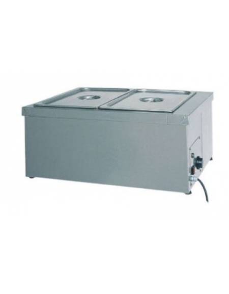 Tavola calda da banco inox con resistenza a secco - capacità 2x 1/1 GN cm 78x60x32 hh