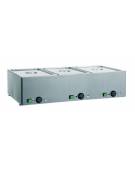 Tavola calda da banco inox bagnomaria - capacità 3x 1/1 GN - potenza 3x1000w - cm 99x54x22h
