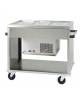 Carrello espositore refrigerato +2° +10°C in acciaio inox - 3 x GN1/1 - cm 124x72x94h