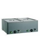 Tavola calda da banco inox bagnomaria - capacità 2x 1/1 GN cm 66x54x22h