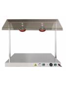 Piano caldo inox con 2 lampade a raggi infrarossi - cm 85x64x80h