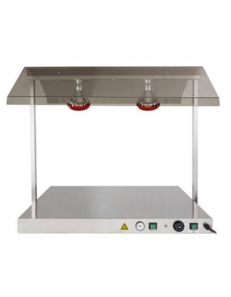 Piano caldo inox con 2 lampade a raggi infrarossi - cm 85x64x80h