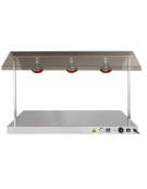 Piano caldo inox con 3 lampade a raggi infrarossi cm 127x68x80h