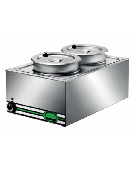 Tavola calda da banco inox bagnomaria - capacità 2x 1/1 GN cm 57x37x28h