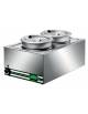 Tavola calda da banco inox bagnomaria da banco - Capacità 2 pentole da lt 8 cadauna - cm 57x37x28h