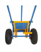 Carrello portacasse con scaricafacile - 2 ruote pneumatiche - cerchio in acciaio Ø cm 26 - cm 51x53x125h