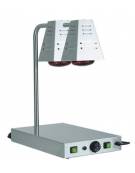 Piano caldo inox con 2 lampade a raggi infrarossi cm 58x33x68h