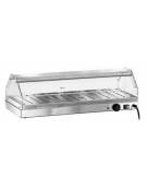 Vetrina riscaldata in acciaio inox AISI 304, 1 piano - con umidificazione - cm 85x35x25h