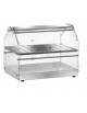 Vetrina neutra inox da banco a 2 piani, con 2 antine in plexiglass apribili - cm 50x35x36h