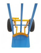 Portacasse con scaricafacile - 2 ruote pneumatiche cerchio acciaio Ø cm 26 - cm 51x53x125h