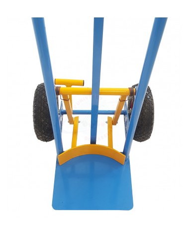 Portacasse con scaricafacile - 2 ruote pneumatiche cerchio acciaio Ø cm 26 - cm 51x53x125h