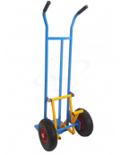 Portacasse con scaricafacile - 2 ruote pneumatiche cerchio acciaio Ø cm 26 - cm 51x53x125h