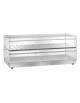 Vetrina neutra da banco inox a 2 piani con apertura su due fronti - Dimensioni cm 85x35x40h