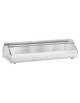 Vetrina porta brioches e croissant, piano in legno colore Laccato Bianco e 2 antine in plexiglass apribili - cm 85x35x21h