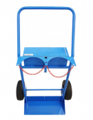 Portabombole biposto con cassetta lt.40/50 ruote pneumatiche- per bombole Ø cm 25 - 2 ruote pneumatiche Ø cm 30 - cm 81x49x133,5