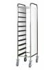Carrello portavassoi inox con pannelli laterali perfex bianco - portata 10 vassoi  GN - cm 45x62x175h