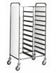 Carrello portavassoi inox con pannelli laterali perfex bianco  - portata 20 vassoi  GN - cm 81x62x175h