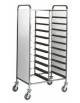 Carrello portavassoi inox con pannelli laterali inox - portata 20 vassoi - GN cm 81x62x175h