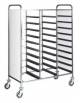 Carrello portavassoi inox con pannelli laterali in perfex bianco - portata 30 vassoi GN - cm 117x62x175h