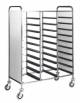 Carrello portavassoi inox con pannelli laterali inox - portata 30 vassoi GN - cm 117x62x175h