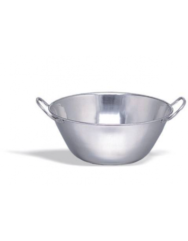 BACINELLA FONDO BOMBATO IN ACCIAIO INOX mm  165x400 lt. 13