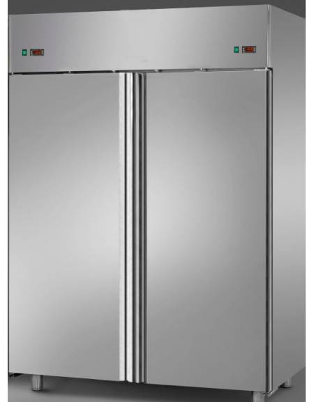 Armadio Combinato Refrig. 1200Inox,doppia temp.(TN+TN)2 porte cm 142x70x203h