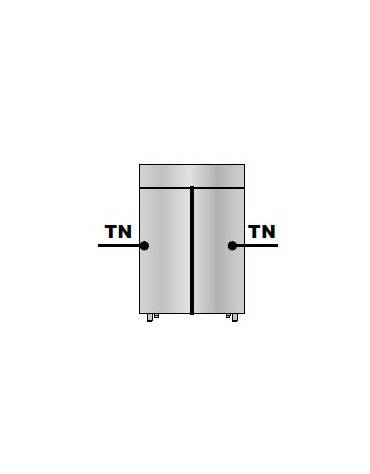 Armadio Combinato Refrig. 1200Inox,doppia temp.(TN+TN)2 porte cm 142x70x203h