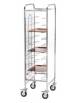 Carrello portavassoi universale inox con pareti laterali in perfex bianco - 10 vassoi - cm 55x62x175h