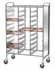 Carrello portavassoi rinforzato inox con pareti laterali inox - 30 vassoi GN - cm 118x62x174h