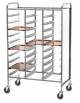 Carrello portavassoi rinforzato inox con pareti laterali in perfex bianco - 30 vassoi GN - cm 118x62x174h