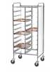 Carrello portavassoi rinforzato inox - pannelli laterali perfex bianco - 20 vassoi GN - cm 81x62x174h