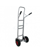 Carrello portacasse in alluminio a doppia spalla 2 ruote pneumatiche cerchio nylon Ø cm 26 - cm 49x130h
