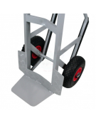 Carrello portacasse in alluminio con scivolo spalla tubolare 2 ruote pneumatiche cerchio nylon Ø cm 26 - cm 49x134h