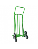Carrello per trasporto su scale con maniglione 6 ruote gomma industriale su stella rotante Ø cm 15 - cm 62x125h