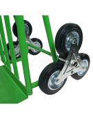 Carrello per trasporto su scale con maniglione 6 ruote gomma industriale su stella rotante Ø cm 15 - cm 62x125h