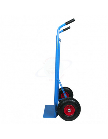 Carrello portasacchi spalla curva, alta portata,  2 ruote pneumatiche cerchio acciaio Ø cm 26 - cm 62x41x113h