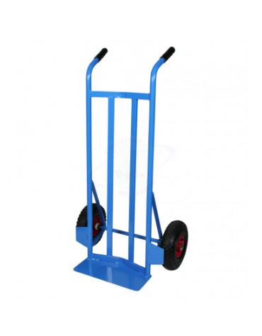 Carrello portasacchi spalla curva, alta portata,  2 ruote pneumatiche cerchio acciaio Ø cm 26 - cm 62x41x113h