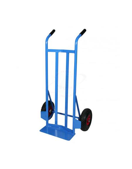 Carrello portasacchi spalla curva, alta portata,  2 ruote pneumatiche cerchio acciaio Ø cm 26 - cm 62x41x113h