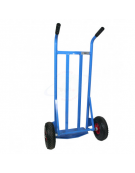 Carrello portasacchi spalla curva, alta portata,  2 ruote pneumatiche cerchio acciaio Ø cm 26 - cm 62x41x113h