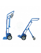 Carrello portabombole monoposto lt.40/50 trasformabile ruote con freno 2 ruote in gomma piena Ø cm 20 - cm 44x44x125h