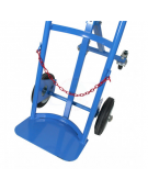 Carrello portabombole monoposto lt.40/50 trasformabile ruote con freno 2 ruote in gomma piena Ø cm 20 - cm 44x44x125h