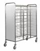 Carrello portavassoi universale inox con pareti laterali inox - 30 vassoi - cm 138x62x175h
