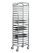 Carrello portateglie in acciaio inox - portata 20 teglie 60x40, interteglia distanza fra le guide 6 cm - cm 52x72x182h